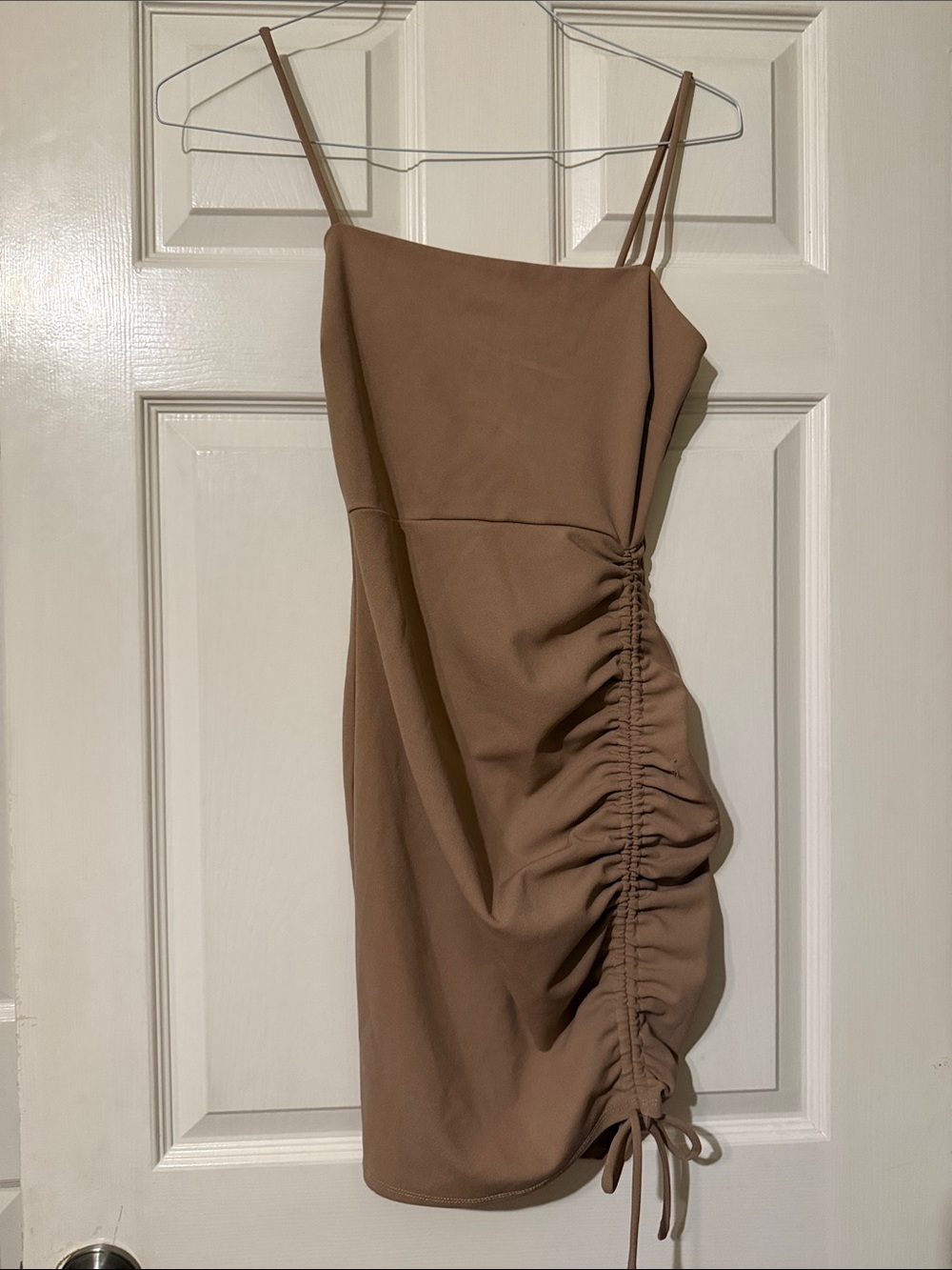 Windsor Ruched Mini Dress — Brown